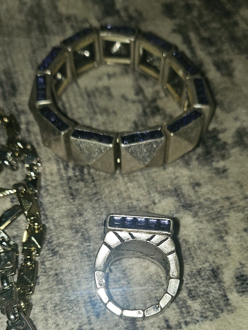 Jewelry Bundle 10 Items Mixed Metal Set Layered Chains & Bracelets Rings Earring - Picture 12 of 16